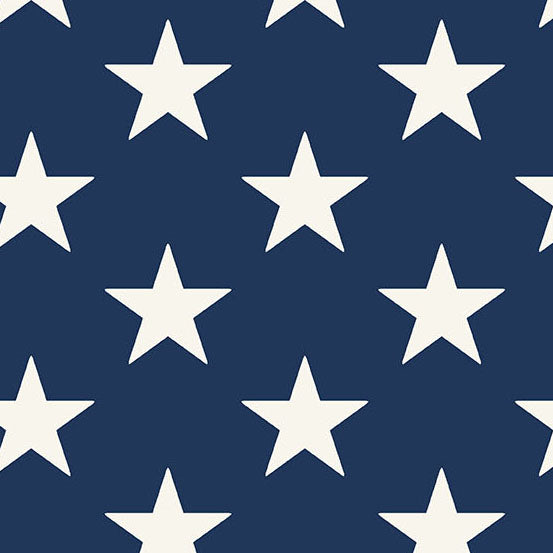 AMERICANA by Andover Fabrics - Large Star Blue A-10182-B