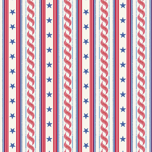 AMERICANA by Andover Fabrics - Stripe Cream A-10183-L