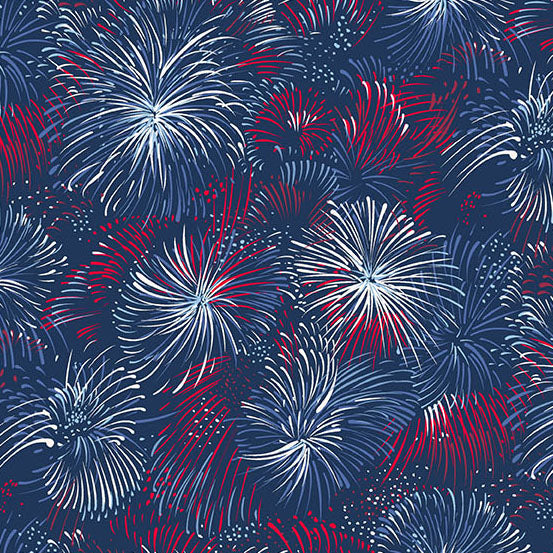 AMERICANA by Andover Fabrics - Firework Blue A-10184-B