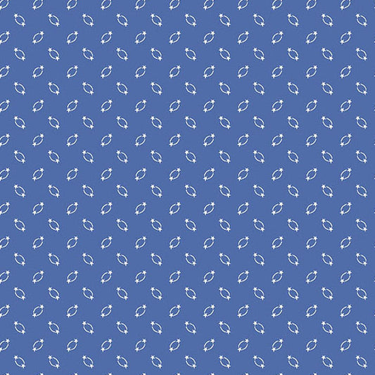 AMERICANA by Andover Fabrics - Circle Star Blue A-10187-B