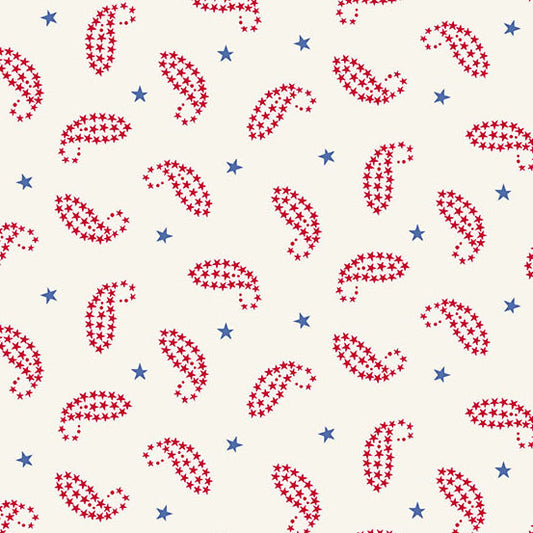 AMERICANA by Andover Fabrics - Paisley Cream A-10189-L