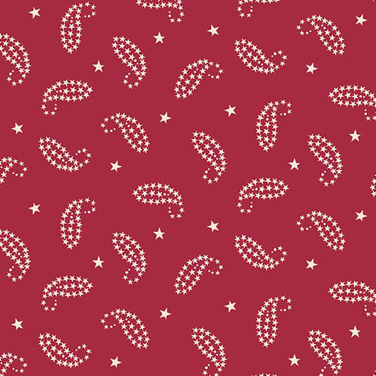 AMERICANA by Andover Fabrics - Paisley Red A-10189-R