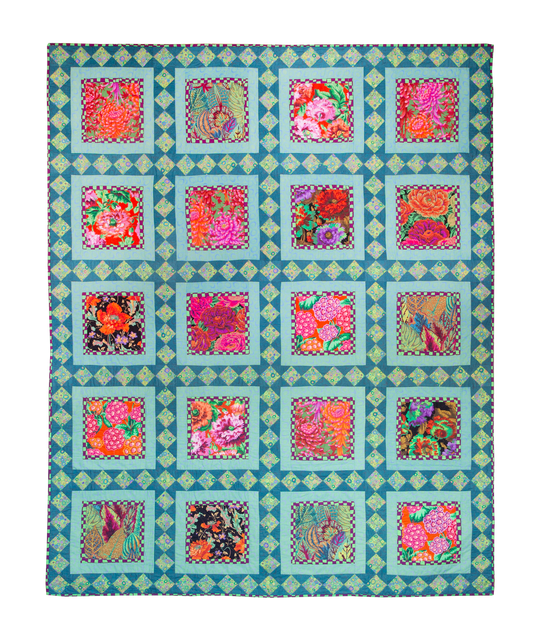PRE-ORDER Cool Florals Quilt – Fabric Pack - 76 5/8" X 95 3/4" - Kaffe Fassett Collective - Quilts at an English Manor House