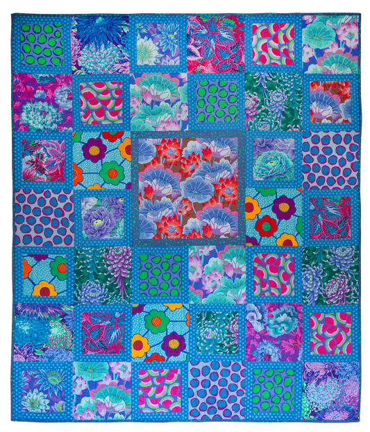 PRE-ORDER Deep Seas Square Quilt – Fabric Pack - 66 1/2" x 77 1/2" - Kaffe Fassett Collective - Quilts at an English Manor House