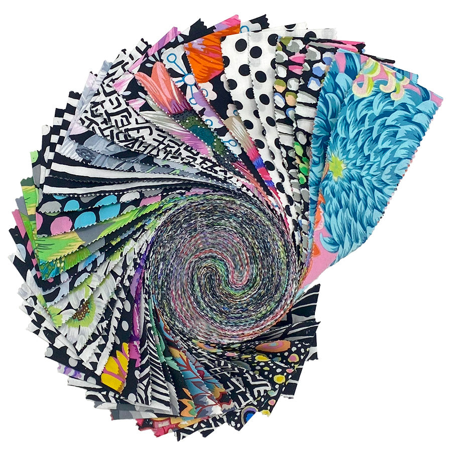 2.5" 40pcs CLASSIC PLUS DESIGN ROLL- POLARIS FB4DRGP Kaffe Fassett Collective