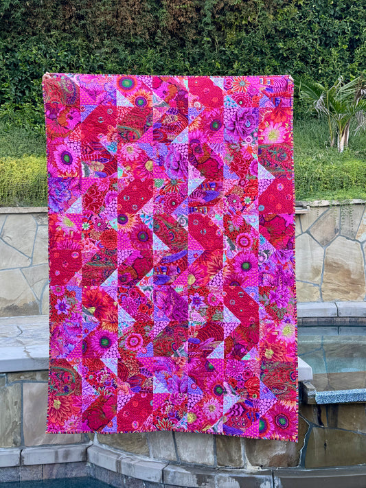 Cascade Quilt Kit – Red Colorway 59.5" X 85" - Kaffe Fassett Collective