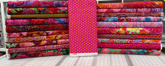 Tartan Quilt Kit – Ember (Red) Colorway 64" X 80" - Kaffe Fassett Collective Fabrics