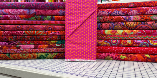 Tartan Quilt Kit – Ember (Red) Colorway 64" X 80" - Kaffe Fassett Collective Fabrics