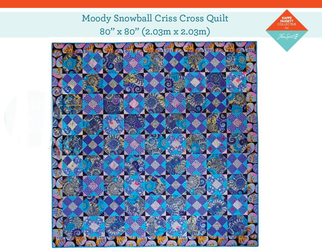Moody Snowball Criss Cross Quilt – Fabric Pack - 80" X 80" - Kaffe Fassett Collective - Quilts in London