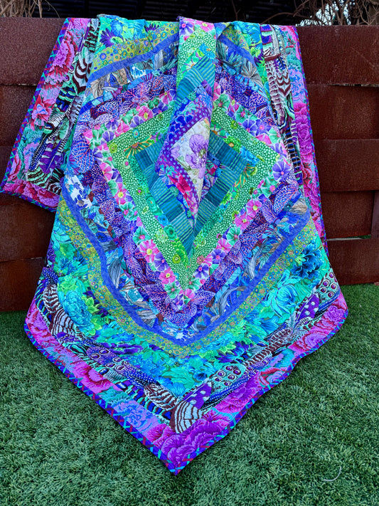 PEACOCK SORBET QUILT KIT 69"x71 - Kaffe Fassett Collective fabrics