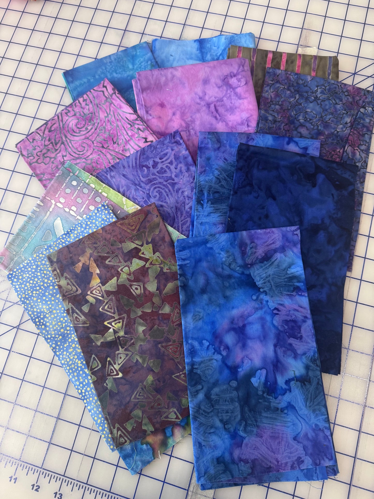 Sew Colorful Batik Bundle - Sapphire Bloom