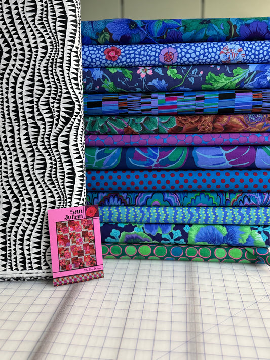 SAN JULIAN QUILT KIT - Coastal Blues Edition - all  Kaffe Fassett Collective Fabrics