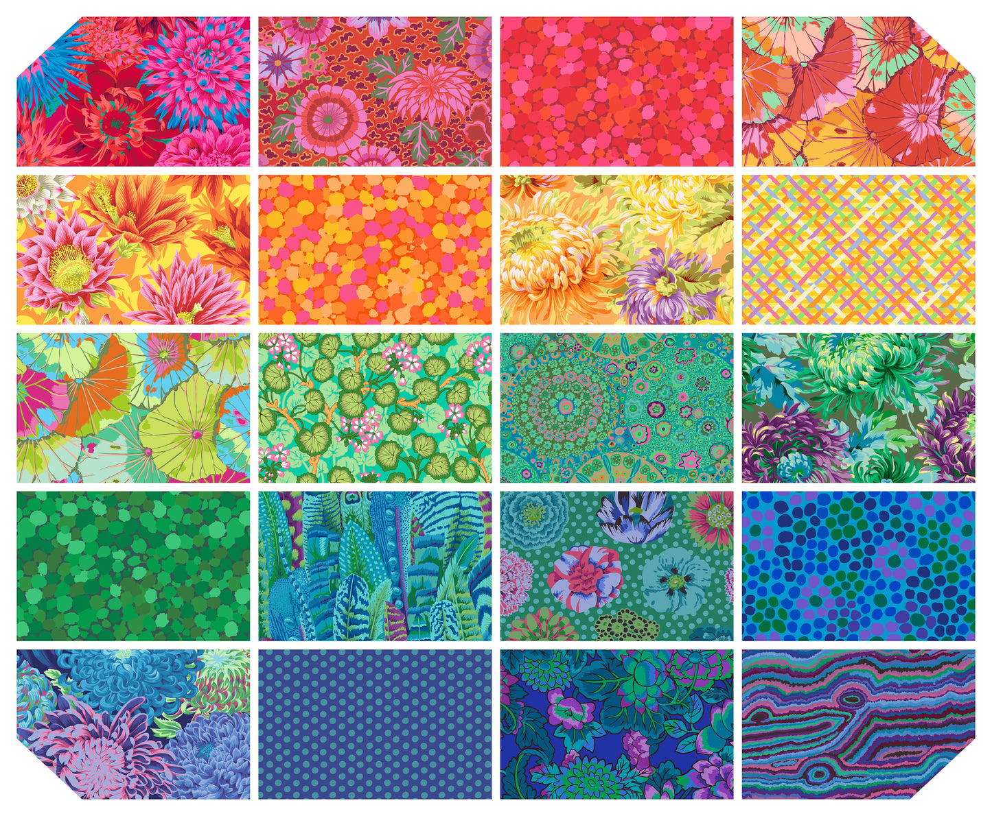 2.5" 40pcs CLASSIC PLUS DESIGN ROLL- RAINBOW FB4DRGP Kaffe Fassett Collective