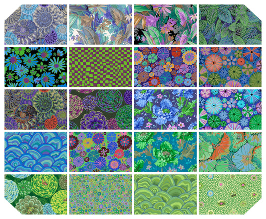 6" 20pcs DESIGN STRIP- COOL FB4DSGP Kaffe Fassett Collective AUGUST 2024