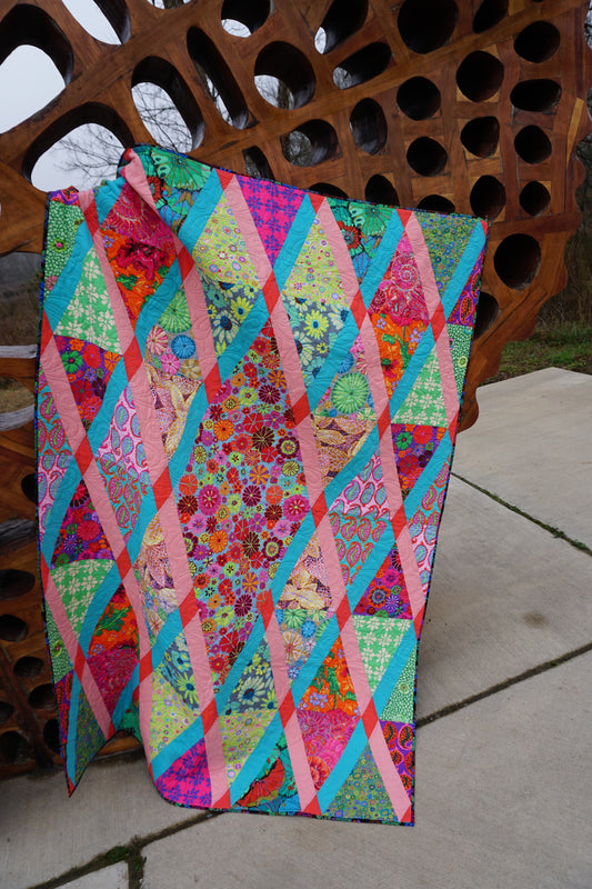 RAINBOW SHERBET DIAMONDS IN THE ROUGH Quilt Kit - 50" X 70 3/8" - Kaffe Fassett Collective