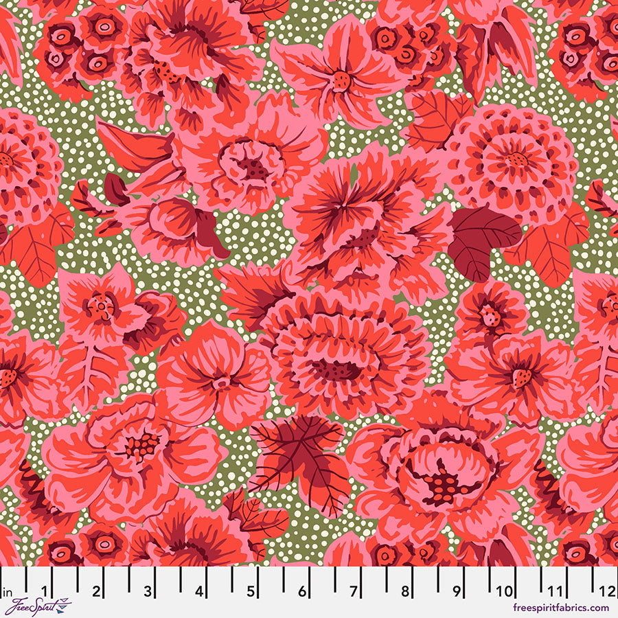 PRE-ORDER - FLORAL WITH DOTS - RED- Kaffe: From the Archives PWGP002.RED - December 2025
