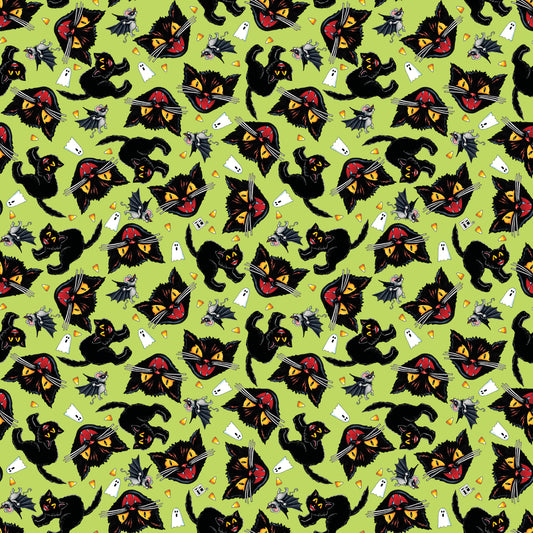 CAT AND MOUSE - Lime - Spooky Cute Halloween PWMY004.LIME Mary Engelbreit - May 2025