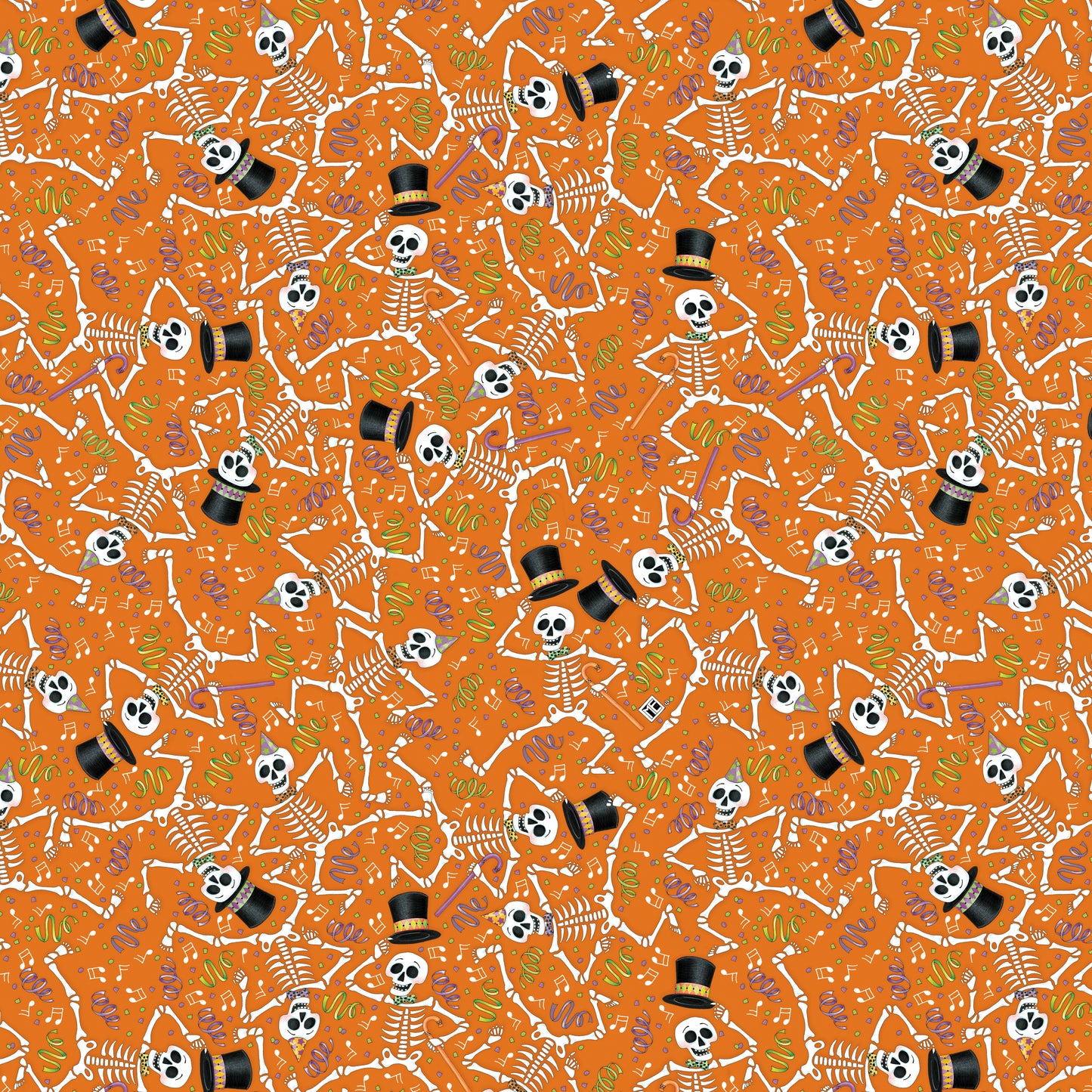 ***SALE***DANCING SKELETONS - Orange - Spooky Cute Halloween PWMY008.ORANGE Mary Engelbreit - May 2025