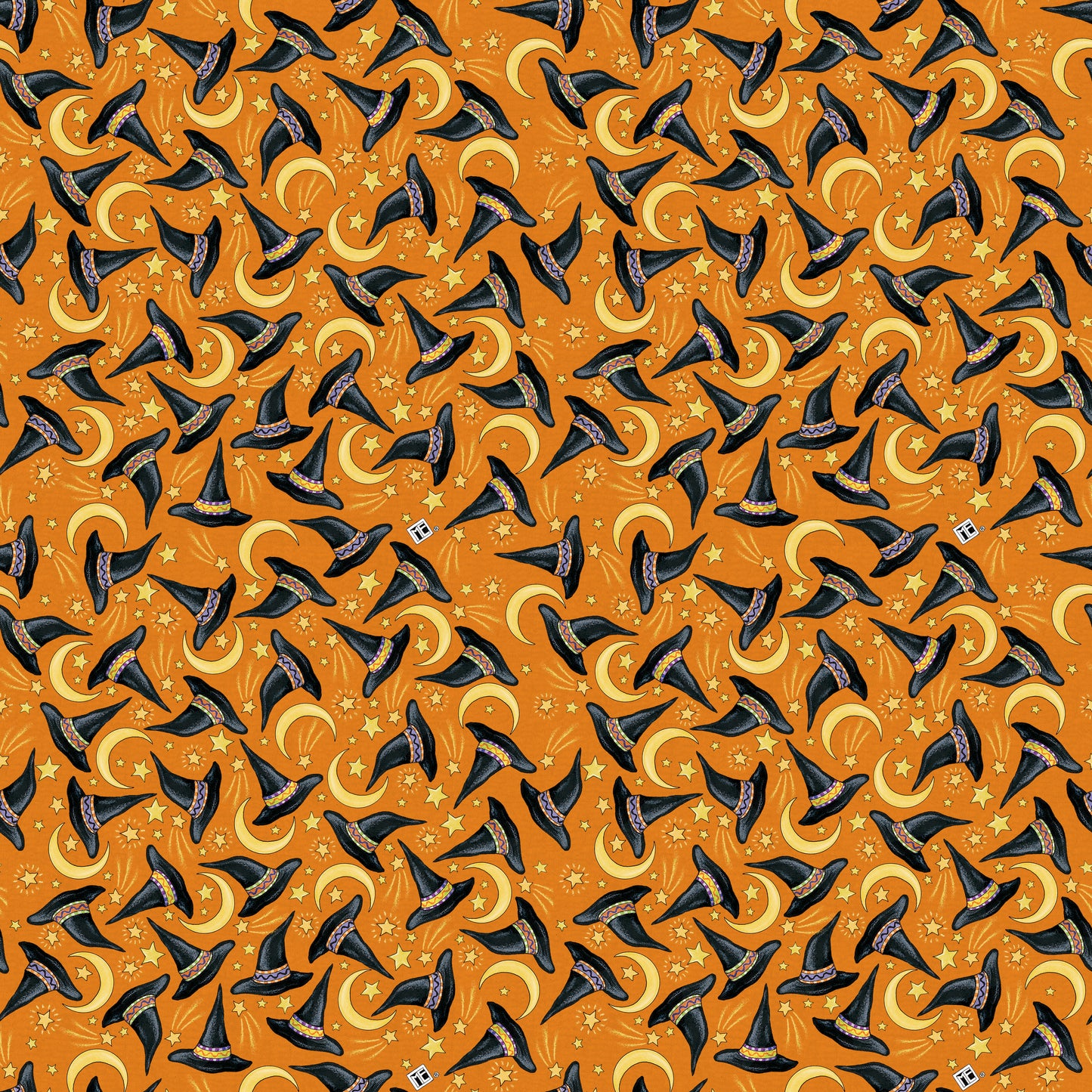 ***SALE***HATS AND MOONS - Orange - Spooky Cute Halloween PWMY010.ORANGE Mary Engelbreit - May 2025