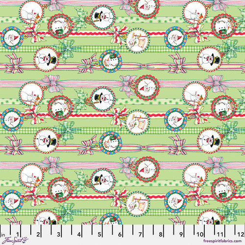 ***SALE***SNOW PEOPLE RIBBON - LIME - So Much Joy PWMY018.LIME Mary Engelbreit - June 2025