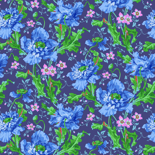 PAPAVER Blue PWPJ127 Philip Jacobs Kaffe Fassett Collective AUGUST 2024