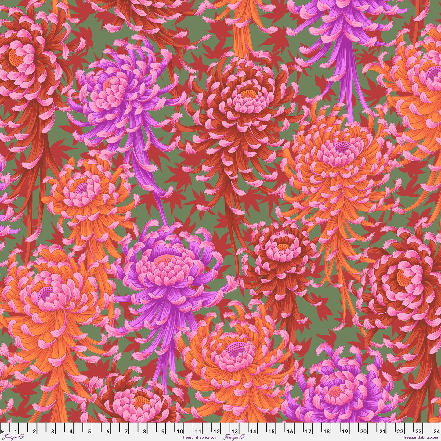 SPIDER MUMS Red PWPJ135 Kaffe Fassett Collective August 2025
