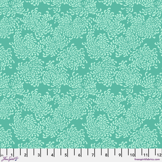 ***SALE*** Summer Blossoms - Aqua - Utopia - Snow Leopard for FREESPIRIT - PWSL145.AQUA
