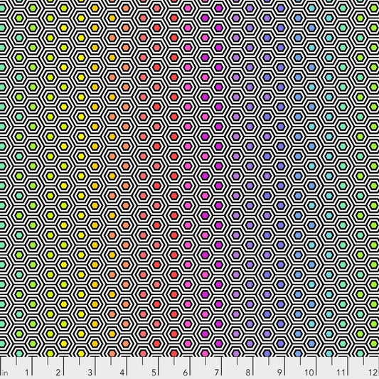 ***SALE*** Hexy Rainbow- Ink - Tula Pink - FreeSpirit PWTP151.INK