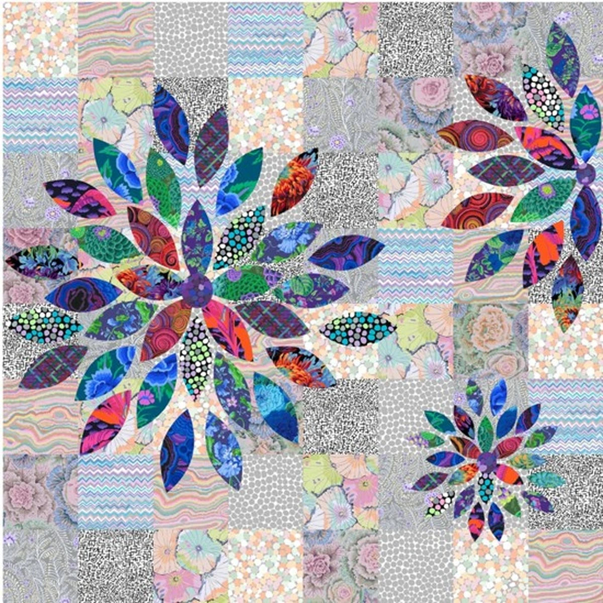 PRE-ORDER Scrap Petal Garden Quilt Kit - Light - Kaffe Fassett Collective - Late November/Early December