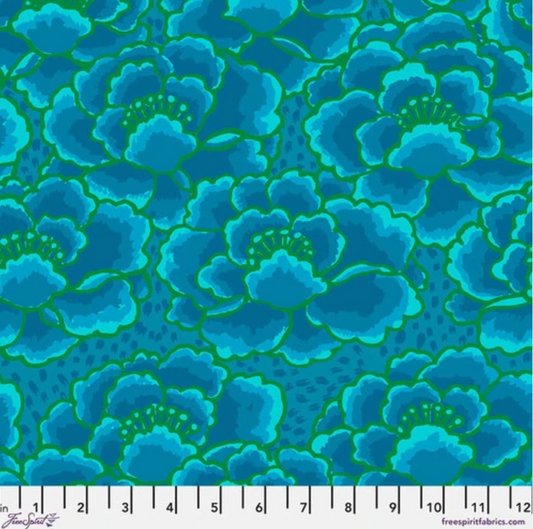 TONAL FLORAL TURQUOISE GP197 - KAFFE FASSETT