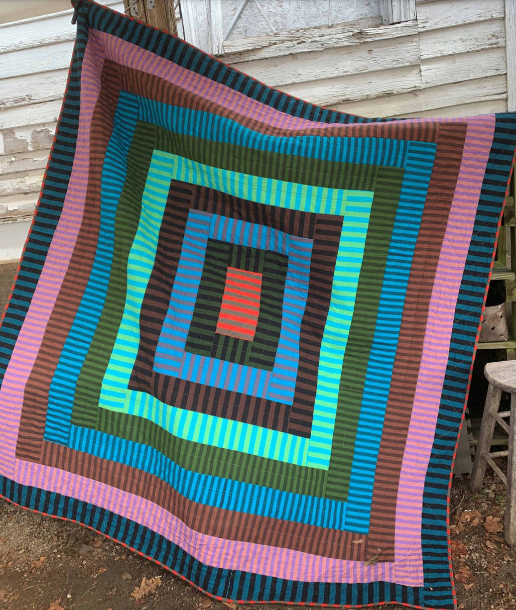 Shot Striped Frames Quilt- Download PDF Pattern