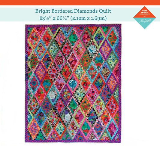Bright Bordered Diamonds Quilt – Fabric Pack - 83.5" X 66.5" - Kaffe Fassett Collective - Quilts in London