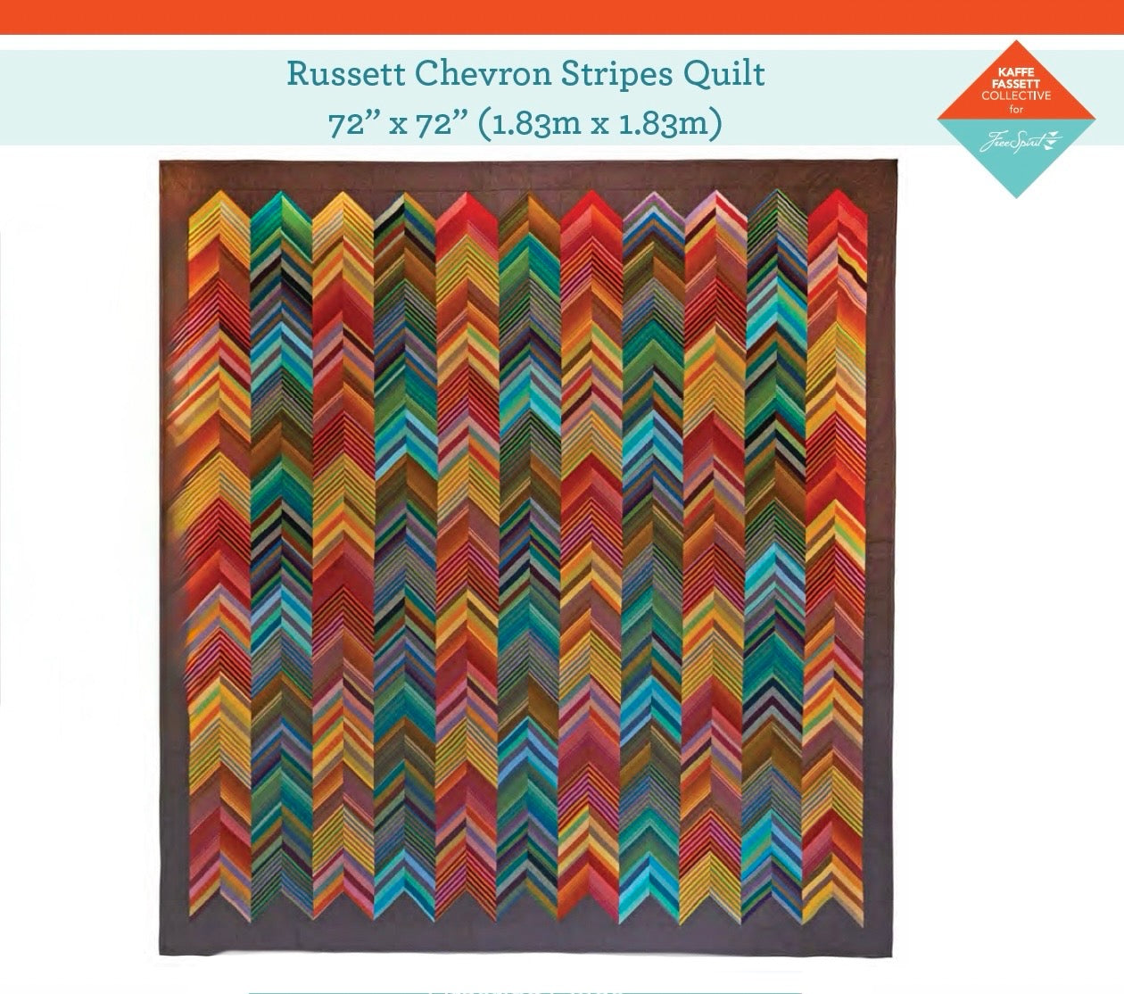 PRE-order - Russett Chevron Stripes Quilt – Fabric Pack - 72" X 72" - Kaffe Fassett Collective - Quilts in London