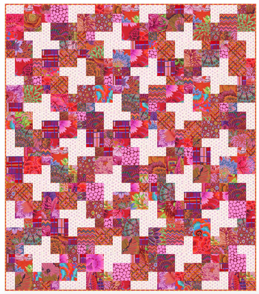PEANUT BUTTER PINWHEELS QUILT KIT - RUBY - Kaffe Fassett Collective Fabrics