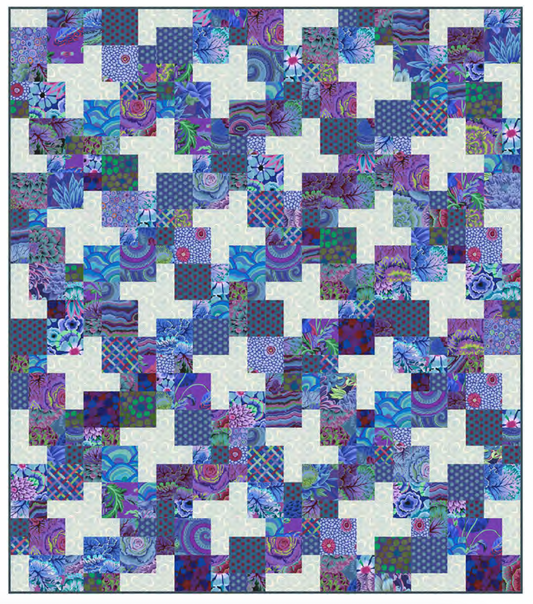 PEANUT BUTTER PINWHEELS QUILT KIT - ROYAL - Kaffe Fassett Collective Fabrics