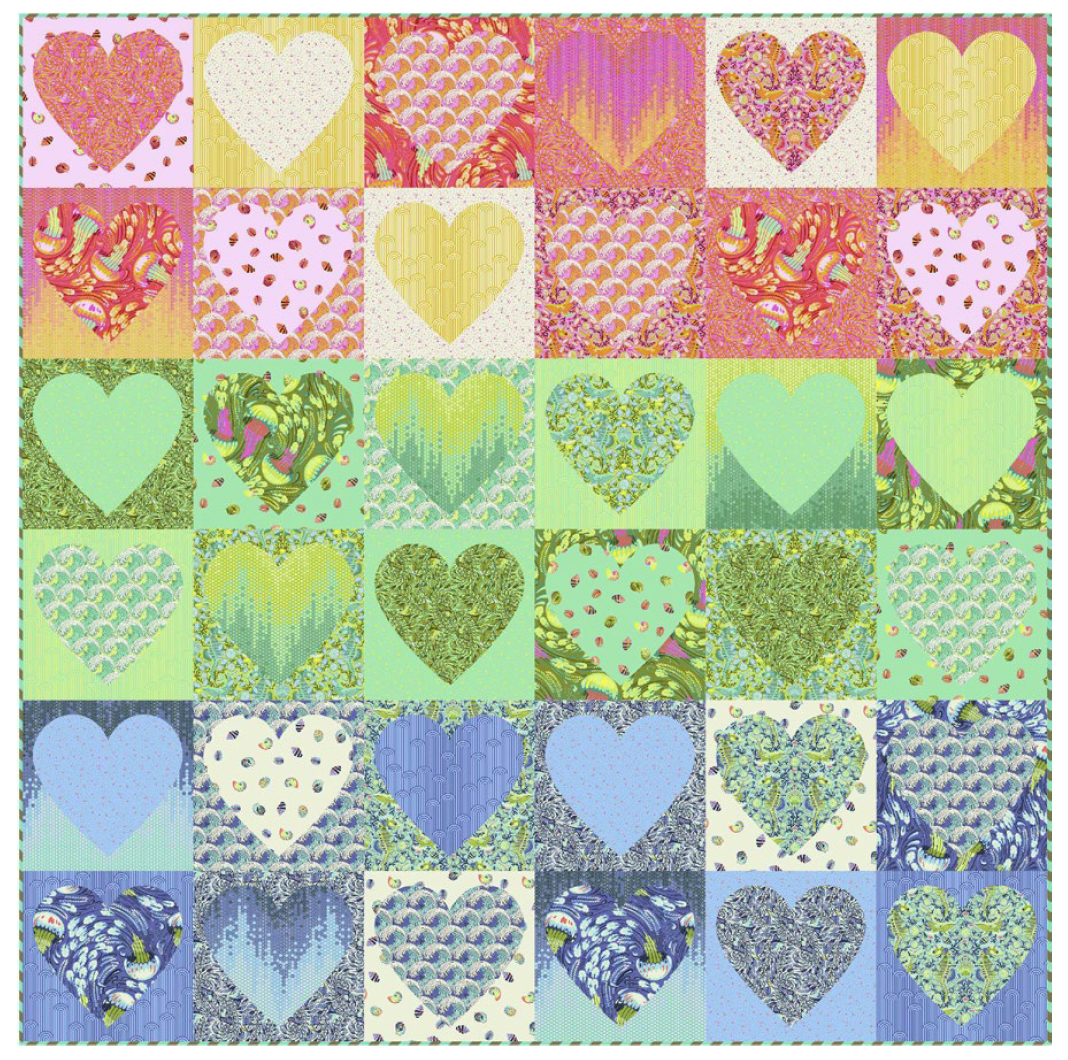 Faded Hearts Quilt - Download PDF Pattern