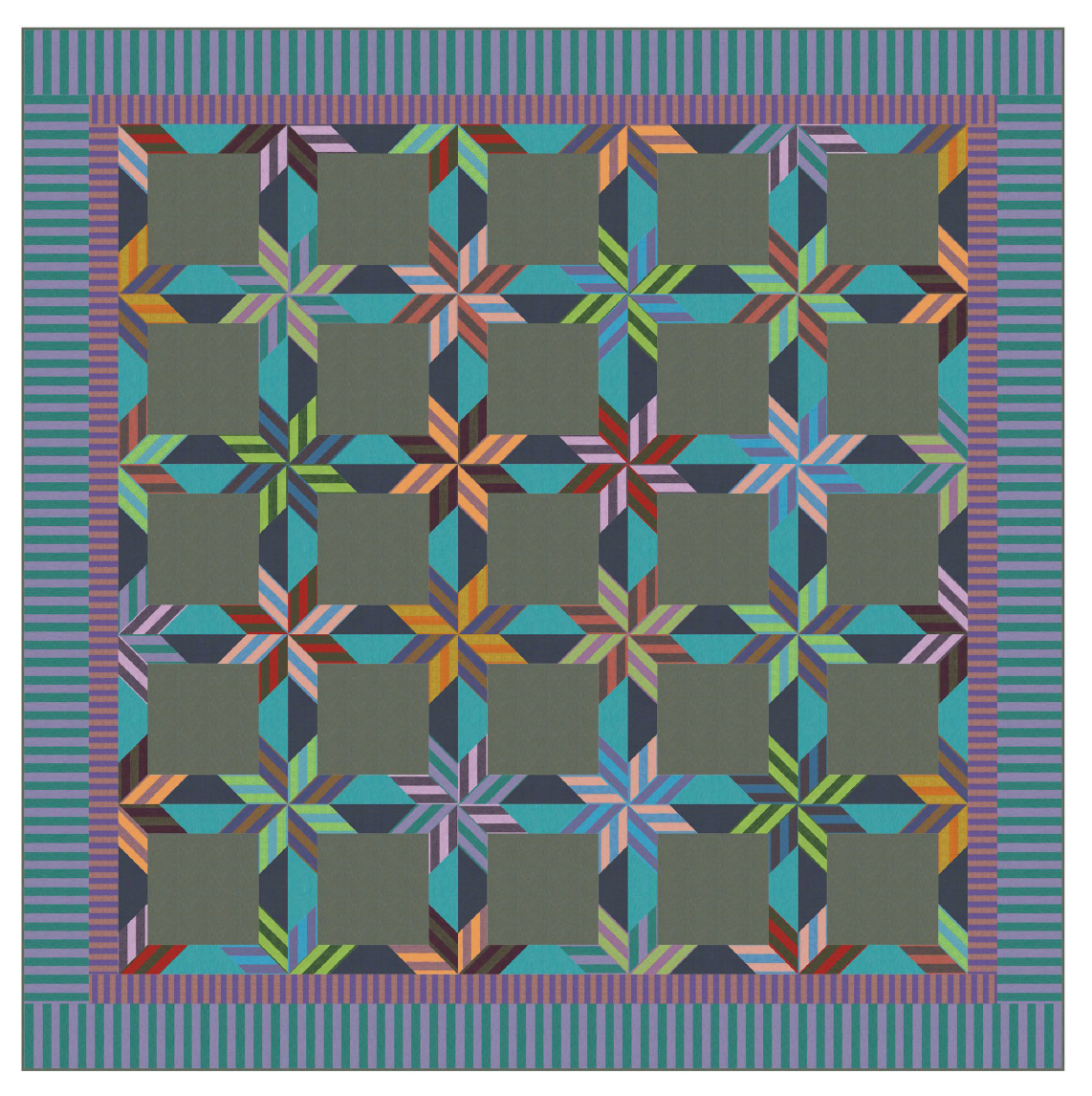 Shot Stripes Stars Quilt - Download PDF Pattern