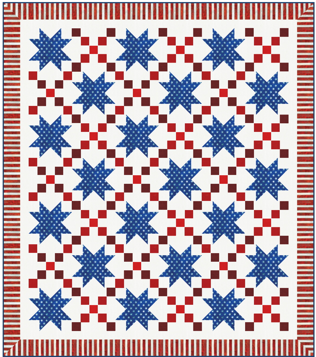 Stars and Stripes Quilt- Download PDF Pattern