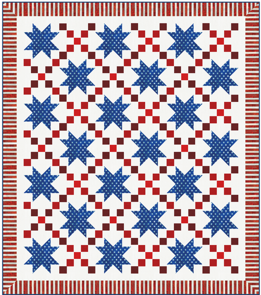 Stars and Stripes Quilt- Download PDF Pattern