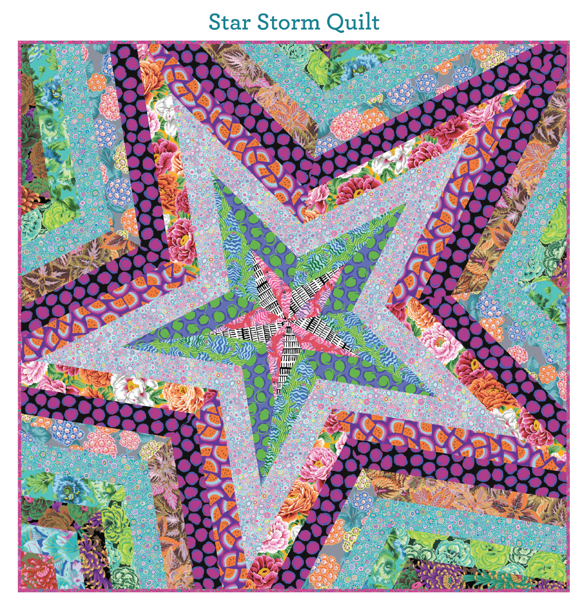 PRE-ORDER – Star Storm Quilt Kit - Pattern Included - Kaffe Fassett (August 2025) - 80" x 80"