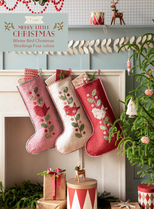 Winter Bird Christmas Stockings - Download PDF Pattern