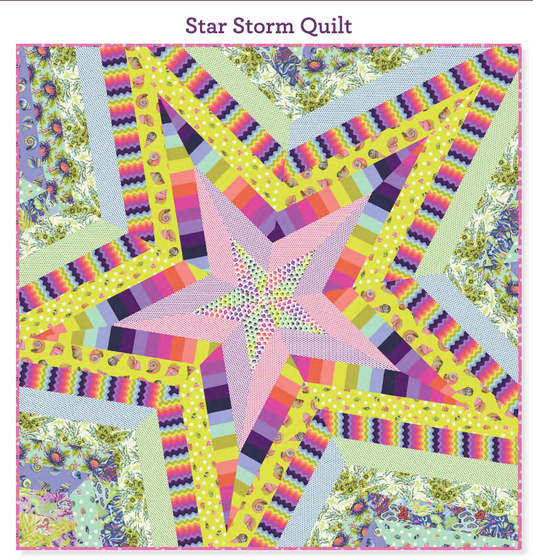 PRE-ORDER -Star Storm Quilt Kit - Floral Reef by Tula Pink 80" x 80" - April 2026