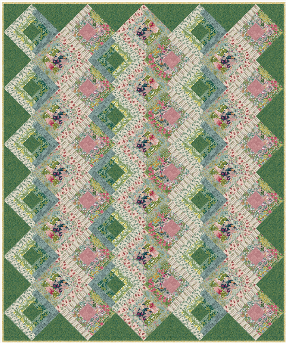 Log Cabin Lattice Quilt - Download PDF Pattern