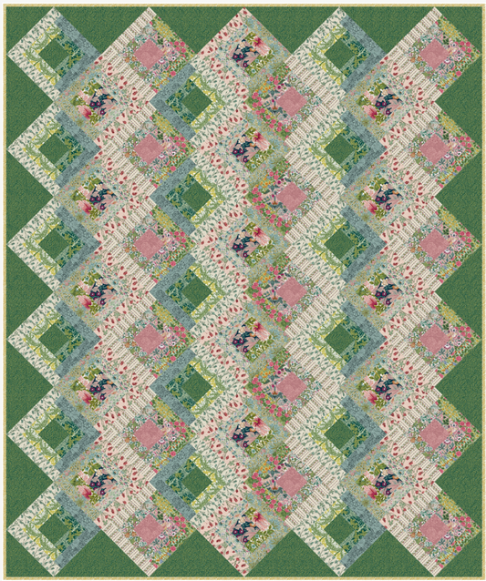 Log Cabin Lattice Quilt - Download PDF Pattern