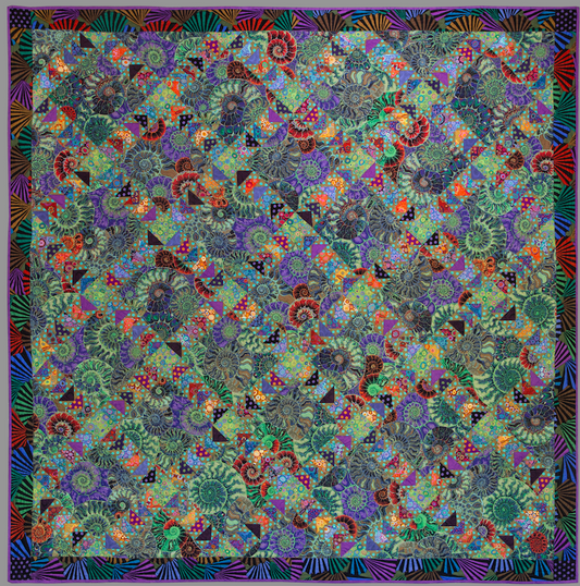 PRE-ORDER Green Ammonites Quilt – Fabric Pack - 74" x 74" - Kaffe Fassett Collective - Quilts at an English Manor House - late August 2026