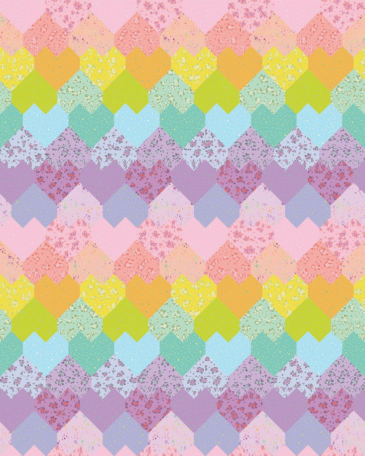 Sweetheart Medley Quilt Pattern – Half Yard Version- Paper Pattern - By Sweet Potato Quilts