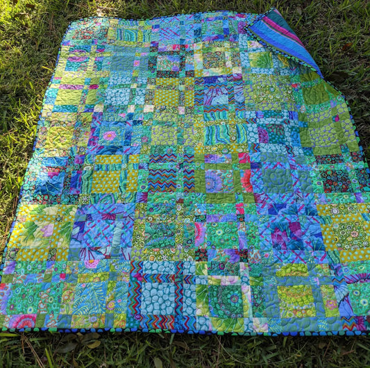 Tartan Quilt Kit – Meadow Colorway 64" X 80" - Kaffe Fassett Collective Fabrics