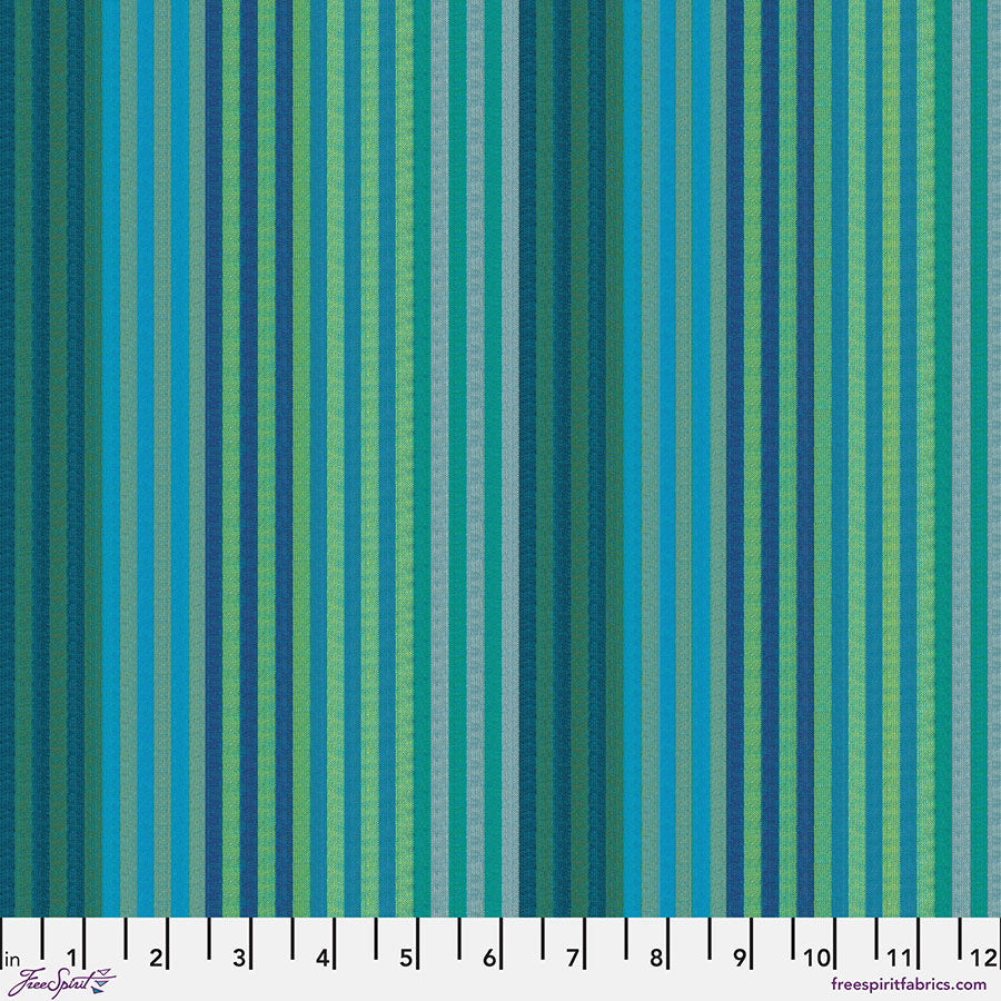 WOVEN STRIPES CATERPILLAR STRIPES Aqua WSGP001 Kaffe Fassett Collective FEBRUARY 2025