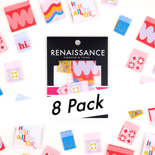 Playful – 8 pc Woven Label Pack from Renaissance Ribbons