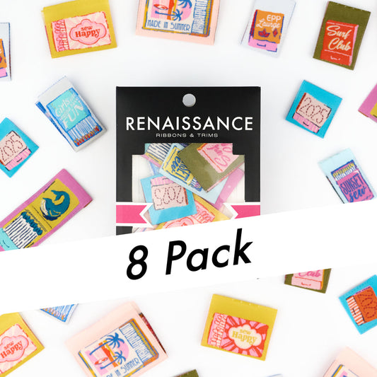 Matchbook Makerie – 8 pc Woven Label Pack from Renaissance Ribbons